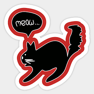 a cat being surprised and alert Sticker